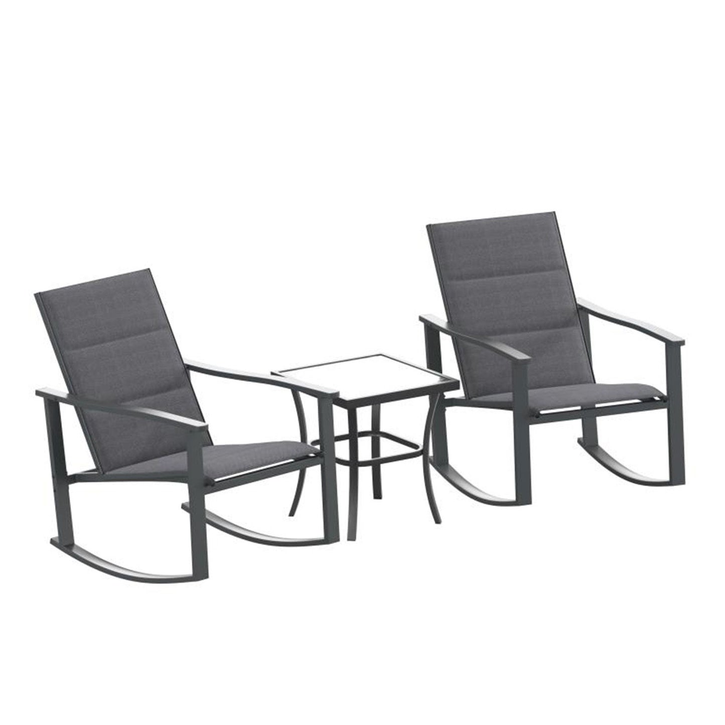 Flash Furniture - 3 Piece Rockers And Table Set - Black