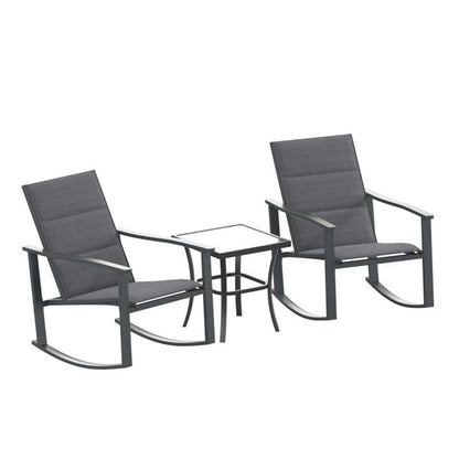 Flash Furniture - 3 Piece Rockers And Table Set - Black