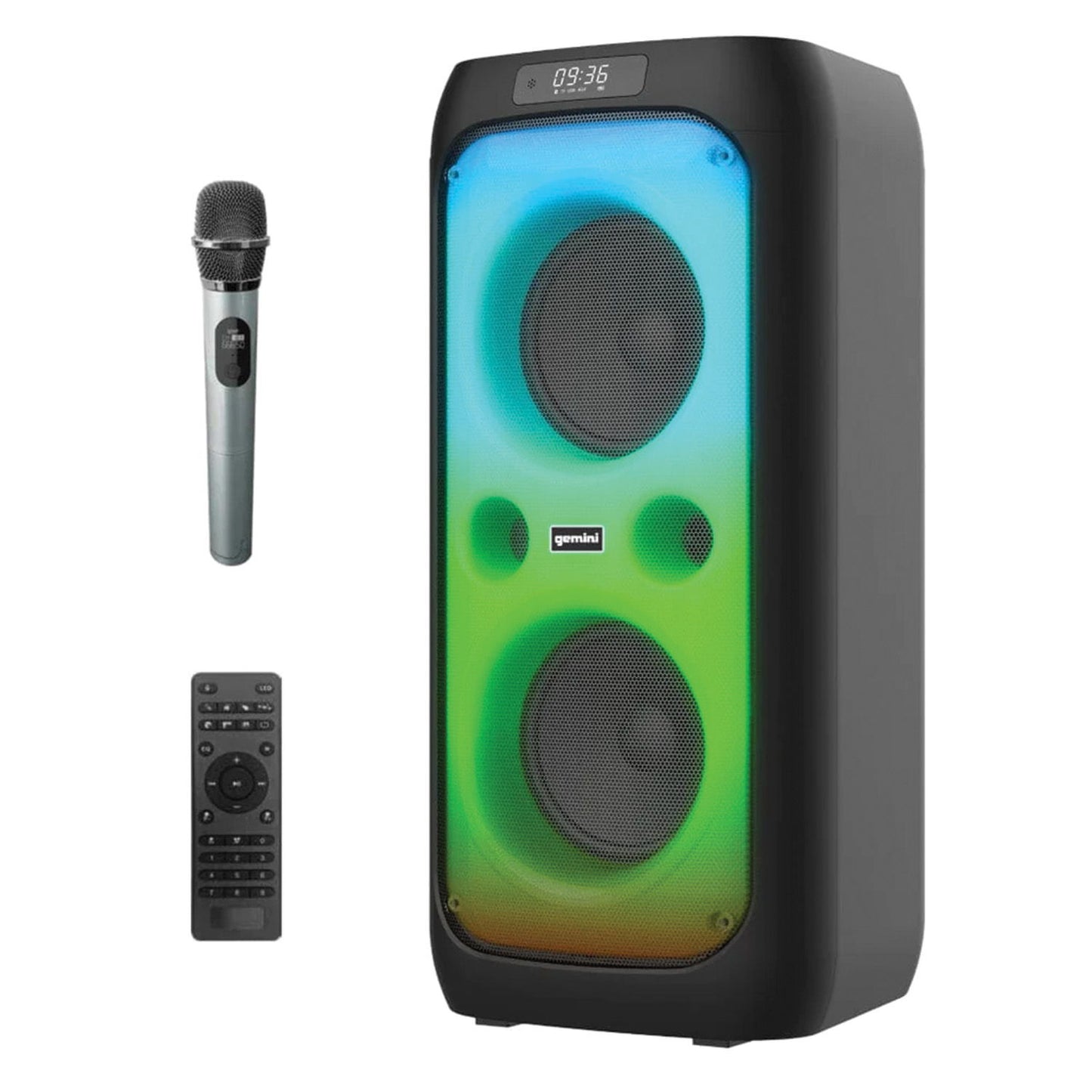 Gemini - 200W Dual 6.5" Portable Bluetooth Boombox - Black