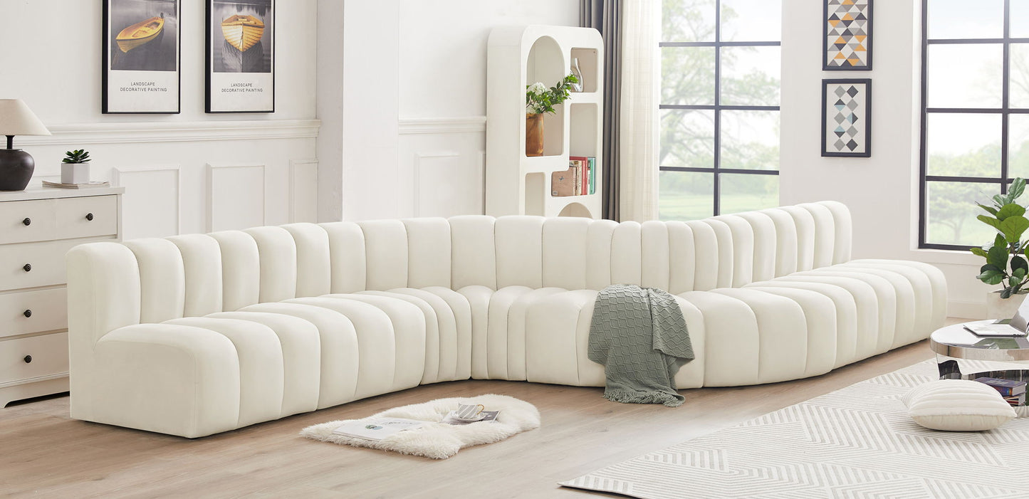 Arc - Velvet 8 Piece Curved Modular Sofa