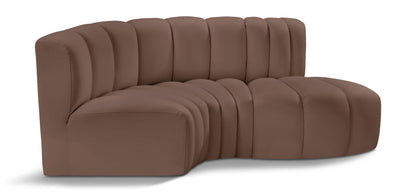 Arc - Faux Leather 3 Piece Modular L-Shaped Sofa