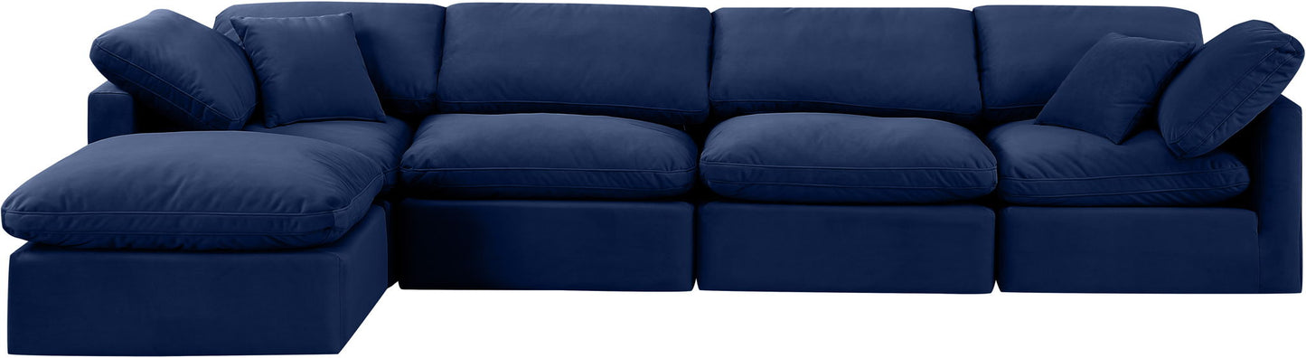 Indulge - Velvet 5 Piece Modular Sectional With Chaise