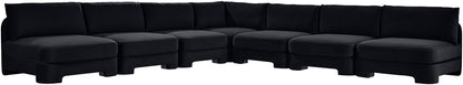 Hammond - Velvet Performance Fabric Upholstered 7 Piece Armless Sectional