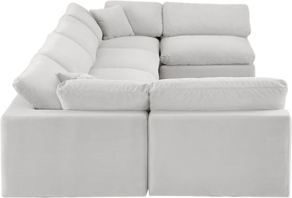Comfy - 6 Piece Velvet Modular Armless Sectional