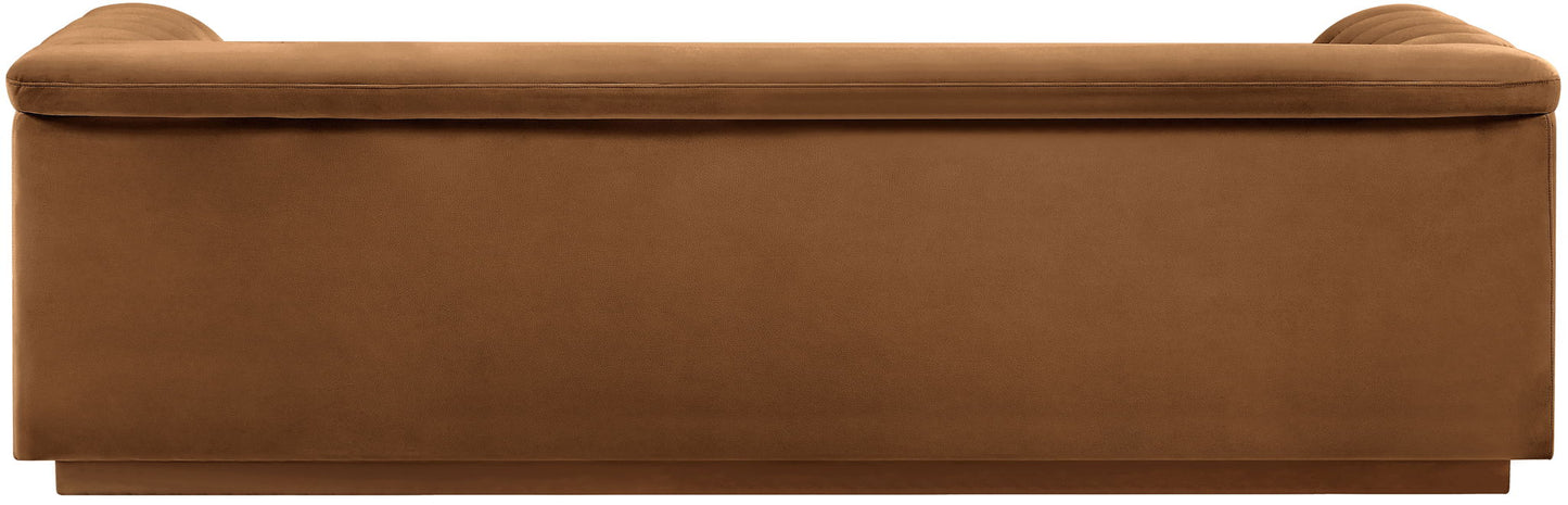 Cascade - Velvet Sofa - Saddle