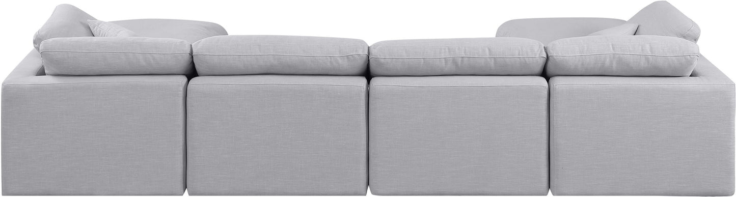 Indulge - Linen 6 Piece Modular Double Chaise Sectional