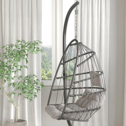 Flash Furniture - Hanging Patio Egg Chair - Gray