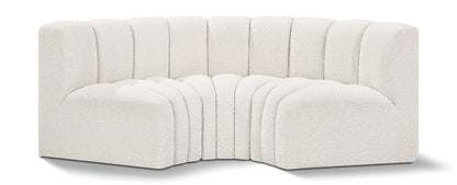 Arc - Boucle Fabric 3 Piece Modular U-Shaped Sofa