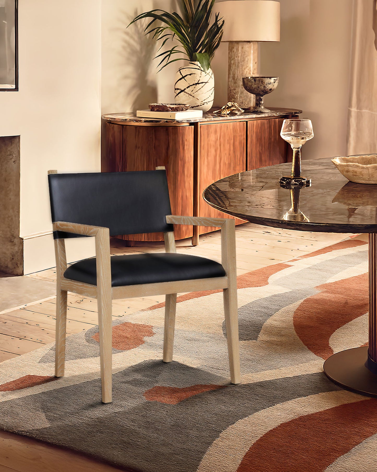 Avon - Vegan Leather Dining Arm Chair