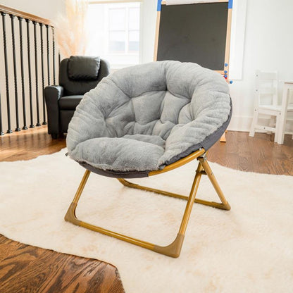 Flash Furniture - Kids Fur Moon Chair - Gray
