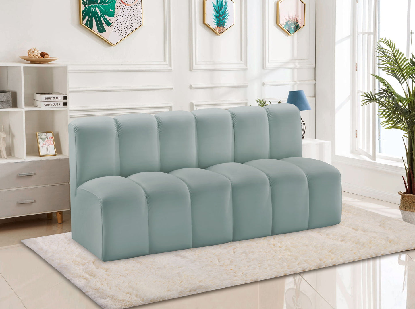 Arc - Faux Leather 2 Seats Modular Sofa