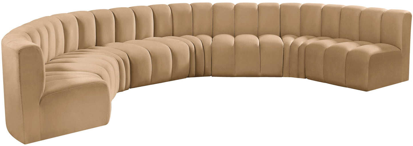 Arc - Velvet 8 Piece U-Shaped Modular Sofa