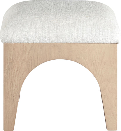 Lawson - Chenille Fabric Ottoman - Natural Base