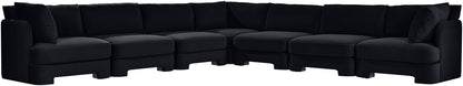 Hammond - Velvet Performance Fabric Upholstered 7 Piece Corner Sectional
