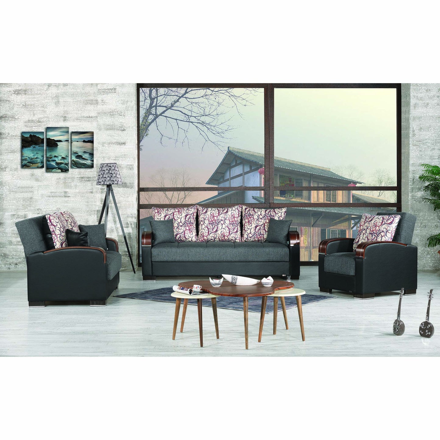 Ottomanson Mobimax - Upholstered Convertible Loveseat With Storage