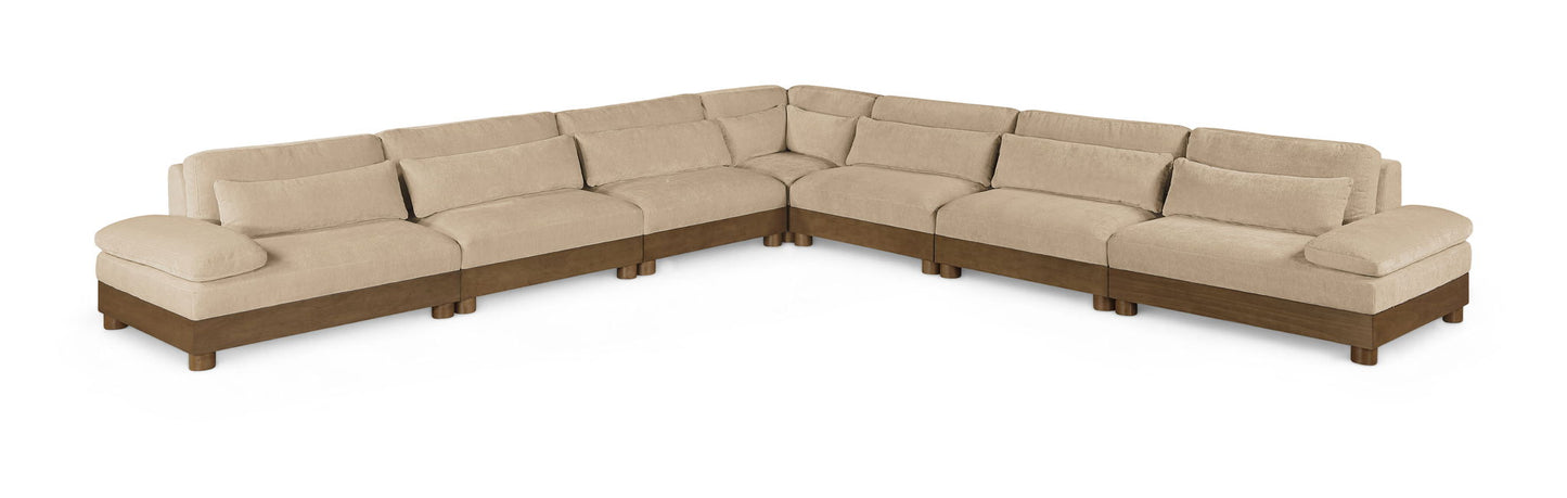 Turin - Chenille Fabric Upholstered Modular Sectional - Beige