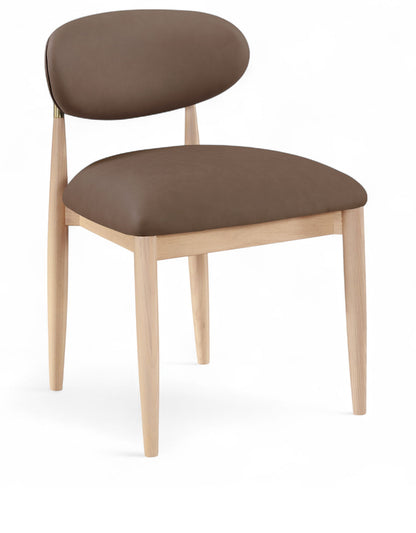 Riccio - Faux Leather Dining Side Chair (Set of 2) - Natural Frame