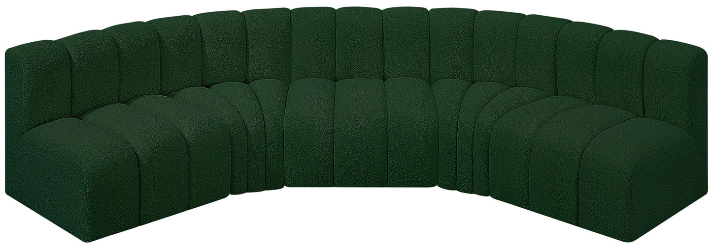 Arc - Boucle Fabric 5 Piece U-Shaped Modular Sofa