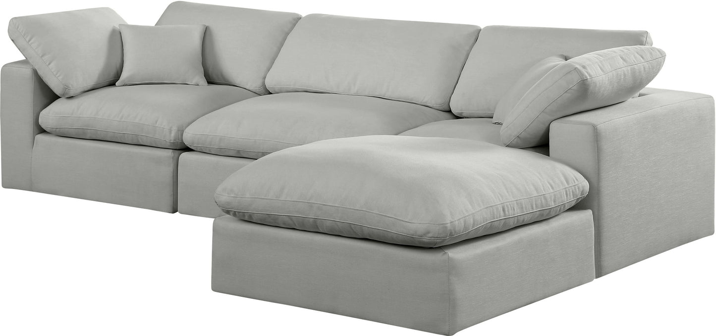 Comfy - 4 Piece Linen Fabric Modular Sectional With Chaise