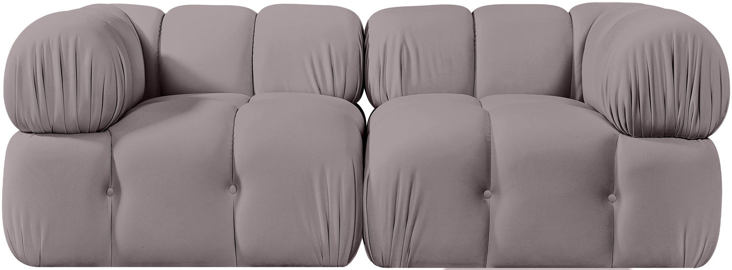 Orin - Velvet Performance Fabric Upholstered 2 Piece Modular Sofa (2 Corner Chairs)