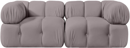 Orin - Velvet Performance Fabric Upholstered 2 Piece Modular Sofa (2 Corner Chairs)