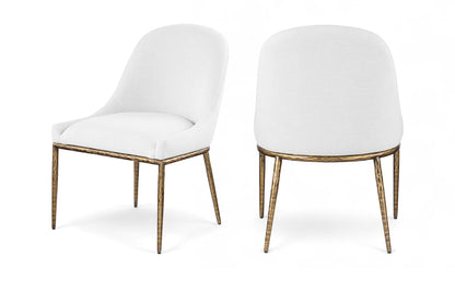 Ferro - Upholstered Dining Side Chair With Brushed Gold Legs