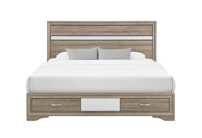Seville - 5 Piece Queen Bedroom Set (Bed, Dresser & Mirror, Nightstand, Chest) - Natural
