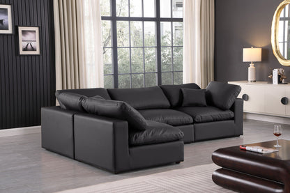Comfy - 4 Piece Faux Leather Modular Armless Sectional
