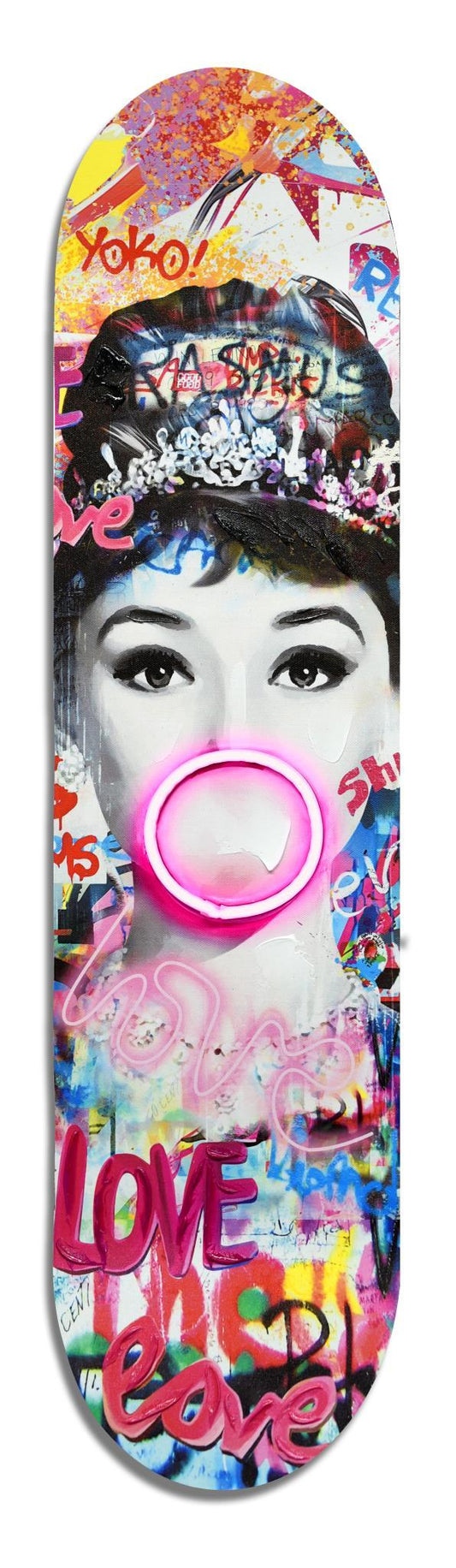 Graffiti Neon Muse - 8" x 31" Framed Wall Art - Pink
