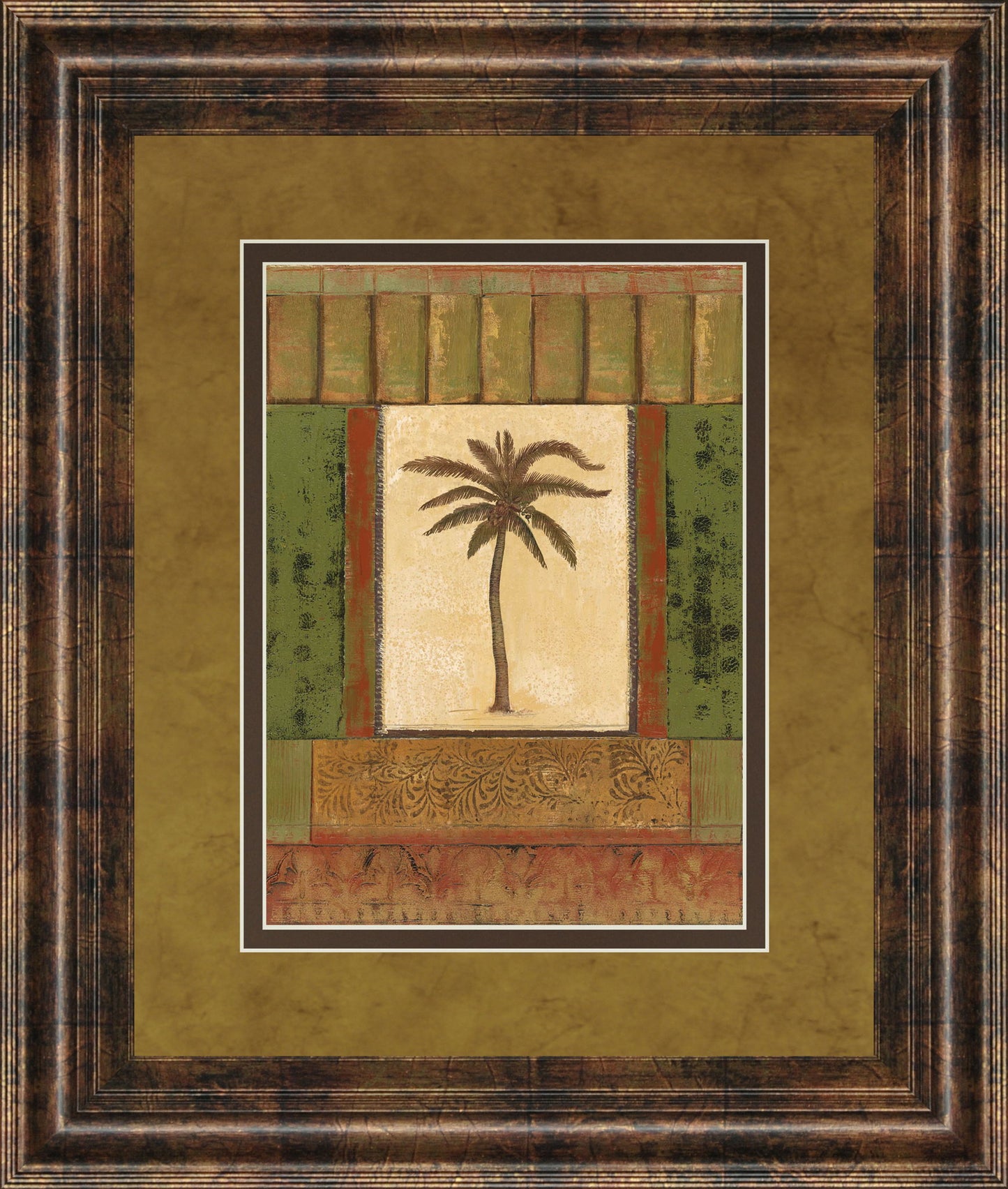 Classic Palm I By Rebecca Burton - Framed Print Wall Art - Light Brown