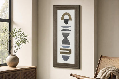 18x42 Neutral Totems VI By Rob Delamater - Dark Gray