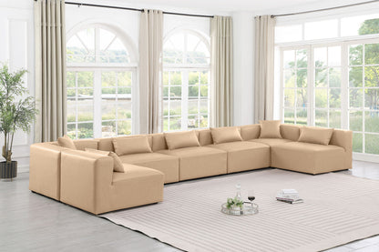 Cube - 7 Piece Modular U-Shaped Sectional - Tan
