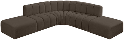 Arc - Boucle Fabric 6 Piece Corner Modular Sofa