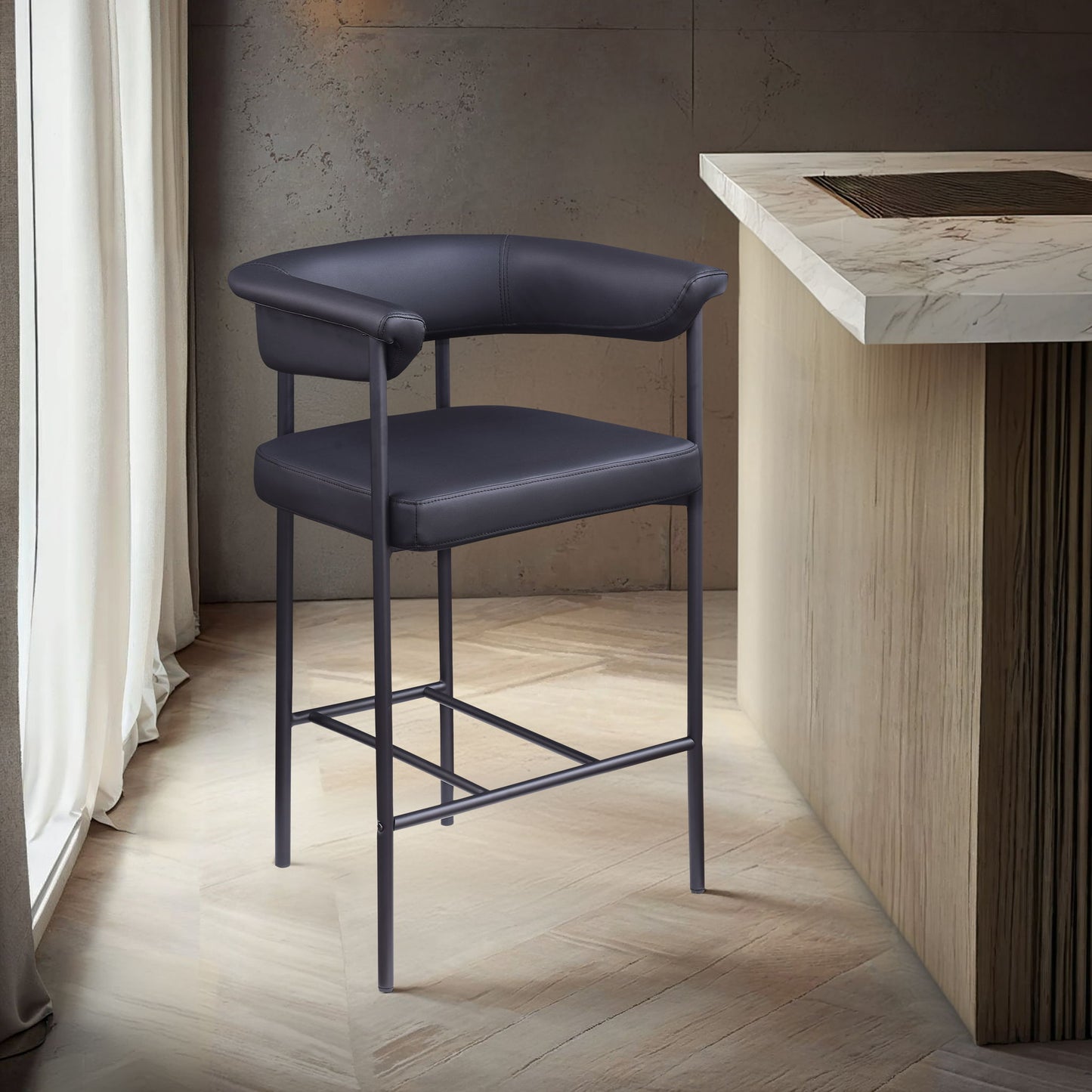 Malin - Faux Leather Counter Stool (Set of 2)