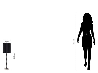 "Obsidian Elegance" Metal Buffet Lamp (Set of 2) - Black / Clear Crystal