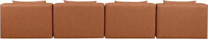Cube - Modular 4 Piece Armless Sofa - Cognac