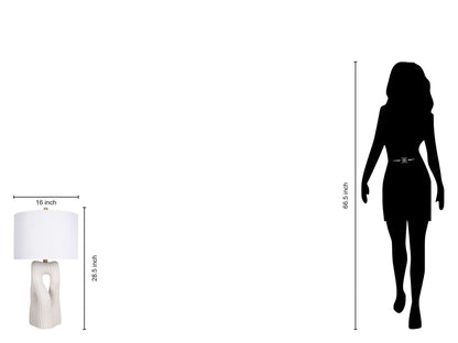 "Eclipse Harmony" Ceramic Table Lamp (Set of 2) - White Rock