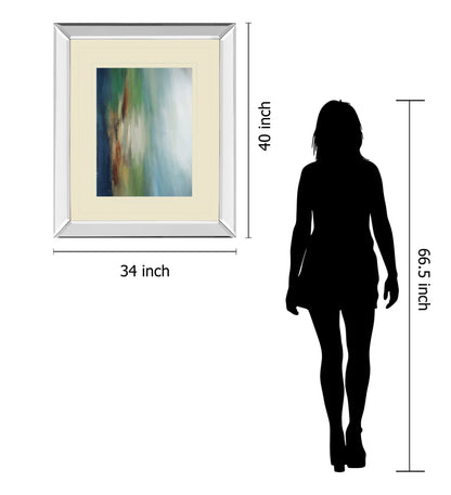 First Light By S. D'auguiar - Mirror Framed Print Wall Art - Blue