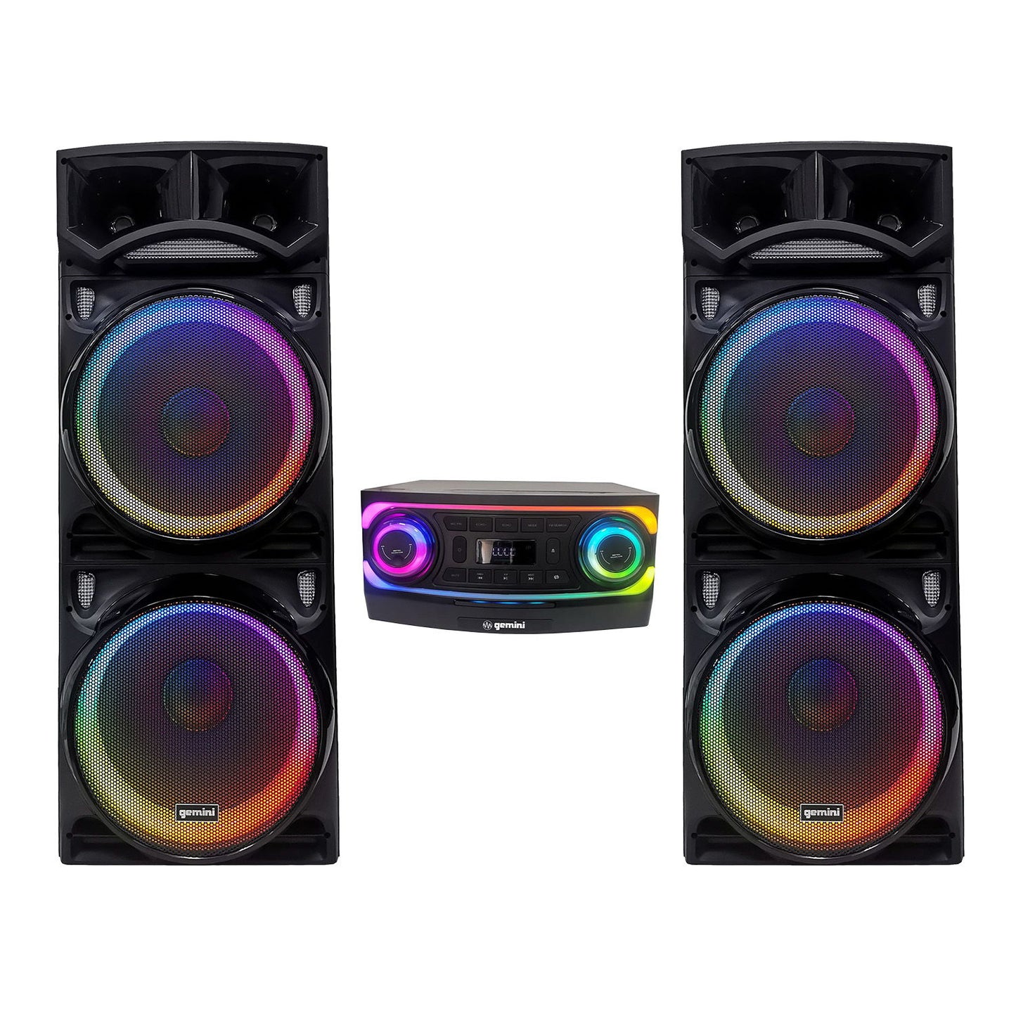 Gemini - Home Audio Karaoke System, With Light Effects, 5000W IPP - Black