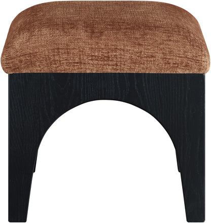 Lawson - Chenille Fabric Ottoman - Black Base