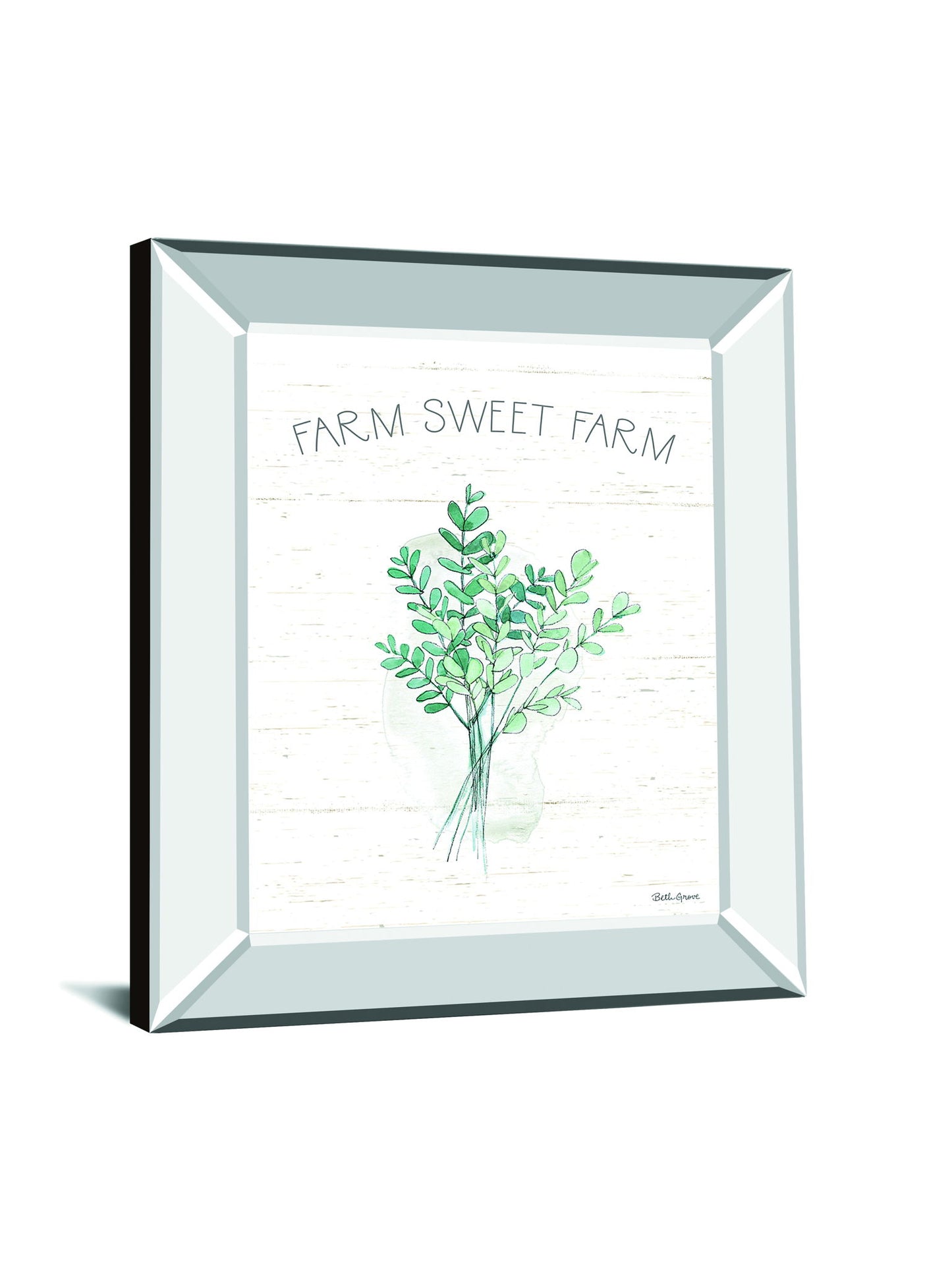 Farmhouse Cotton V By Beth Grove - Mirror Framed Print Wall Art - White