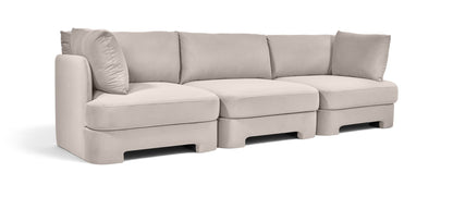 Hammond - Velvet Performance Fabric Upholstered 3 Piece Sofa