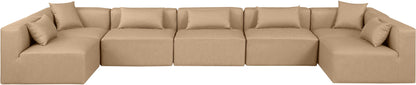 Cube - 7 Piece Modular U-Shaped Sectional - Tan