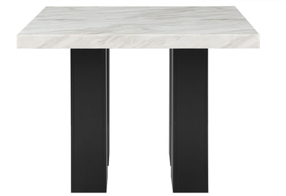 D04 - 5 Piece Dining Room Set (Bar Table And Four Bar Stools) - Black / White