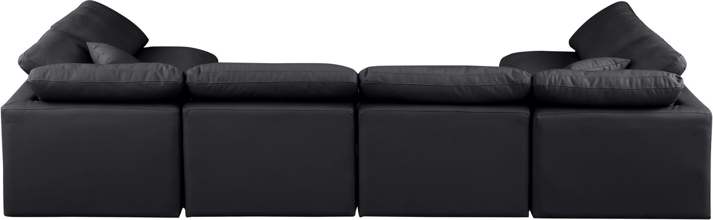 Indulge - Faux Leather 6 Piece Modular U-Shaped Sectional