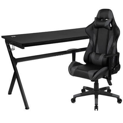 Flash Furniture - 2 Piece X20 Premium Gaming Chair With XL Gaming Desk Set - Black / Gray