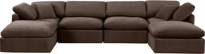 Indulge - Velvet 6 Piece Modular Double Chaise Sectional