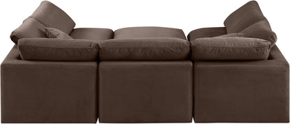 Indulge - Velvet 6 Piece Modular Sectional