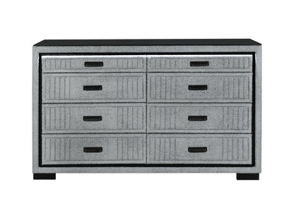 Isabella - 5 Piece King Bedroom Set (King Bed Group With LED, TV Lift, Bluetooth Speaker And Firpeplace Crystal) - Gray