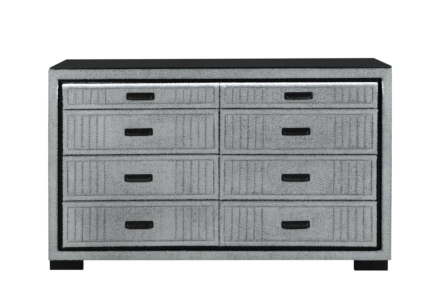 Isabella - 5 Piece Queen Bedroom Set (Queen Bed Group With LED, TV Lift, Bluetooth Speaker And Firpeplace Crystal) - Gray
